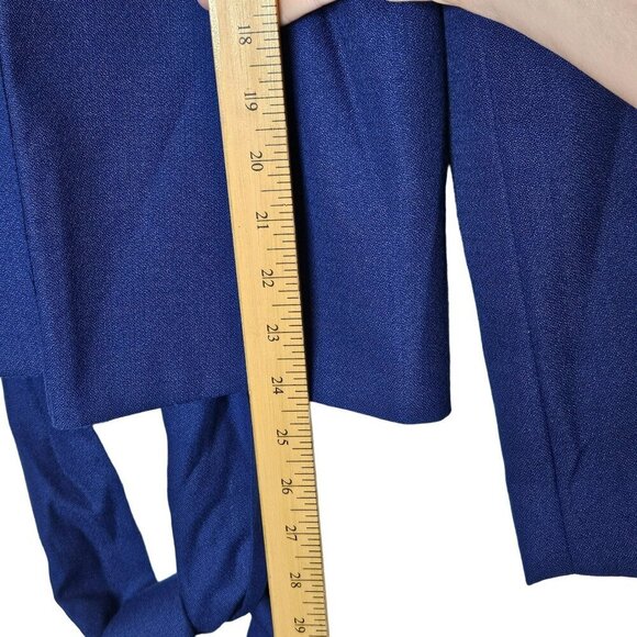 Chadwicks Collection NWOT Womens Blue Wool Blend Belted Blazer Jacket Peplum 8 - Picture 9 of 11